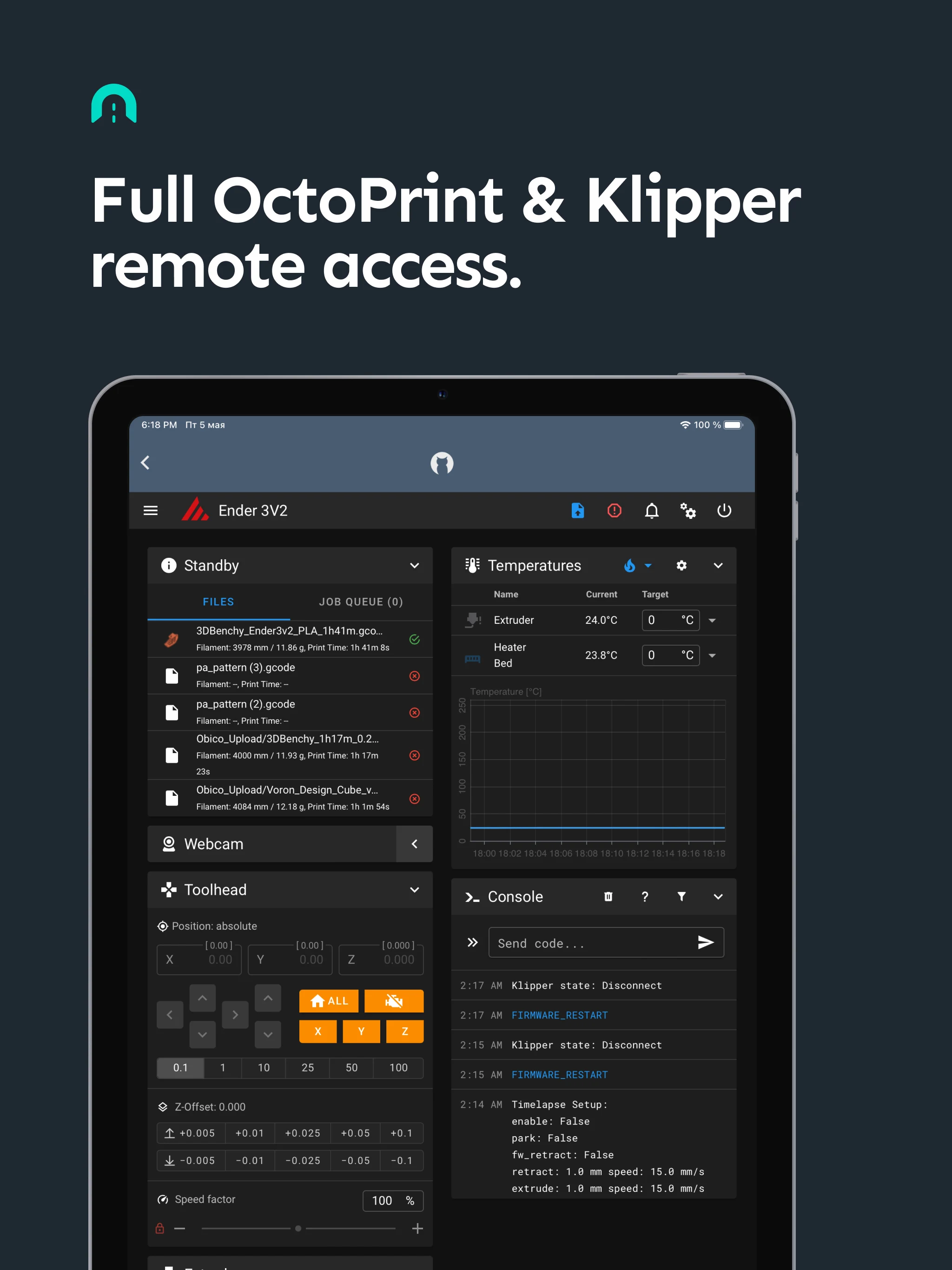 OctoPrint | Klipper - Obico screenshot